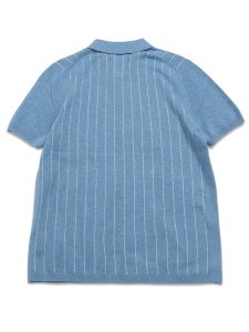 画像2: 【送料無料】REIGNING CHAMP COTTON LINEN STRIPE PIAZZA SHIRT GULF/IVORY (2)