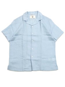 画像1: 【送料無料】REIGNING CHAMP LINEN RETREAT RELAXED CAMP SHIRT LIGHT BLUE (1)