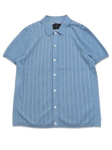 画像1: 【送料無料】REIGNING CHAMP COTTON LINEN STRIPE PIAZZA SHIRT GULF/IVORY (1)