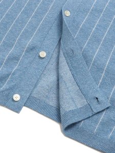 画像4: 【送料無料】REIGNING CHAMP COTTON LINEN STRIPE PIAZZA SHIRT GULF/IVORY (4)