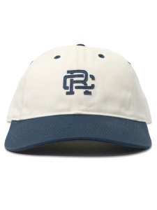 画像2: REIGNING CHAMP COLOUR BLOCK MONOGRAM STRAPBACK CAP BERMUDA/IVORY (2)