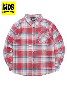 画像1: 【KIDS】CARHARTT KIDS YOUTH FLANNEL SHIRT-MED RED (1)
