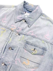 画像3: 【送料無料】EVISU ALLOVER SEAGULL JACQUARD DENIM JACKET INDIGO (3)