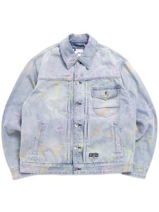 画像1: 【送料無料】EVISU ALLOVER SEAGULL JACQUARD DENIM JACKET INDIGO (1)