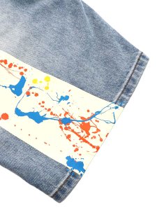 画像6: 【送料無料】EVISU SPLASH DAICOCK PRINTED DENIM SHORTS LT TONE INDIGO (6)