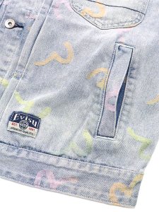画像4: 【送料無料】EVISU ALLOVER SEAGULL JACQUARD DENIM JACKET INDIGO (4)