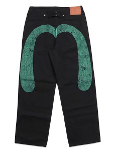 画像1: 【送料無料】EVISU DAICOCK WORK PANTS BLACK (1)