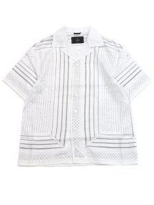 画像1: 【送料無料】REIGNING CHAMP LINEN ARENA RELAXED CAMP SHIRT WHITE/CONCRETE (1)