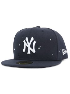 画像1: NEW ERA 59FIFTY NIGHT OUT RHINESTONE YANKEES NAVY (1)