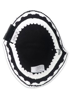 画像3: NEW ERA CROCHET KNIT BORDER BLACK/WHITE  (3)