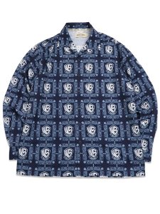 画像1: 【送料無料】WEST WEAR WS LOGO L/S SHIRTS NAVY/SKY BLUE (1)
