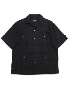 画像1: 【送料無料】SCHOTT LINEN GUAYABERA SHIRT BLACK (1)
