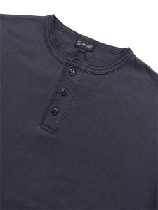 画像3: SCHOTT PIGMENT O/D SS HENLEY NECK TEE BLACK (3)