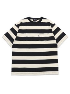画像1: SCHOTT WIDE BORDER POCKET TEE BLACK (1)