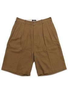 画像1: 【送料無料】SCHOTT LINEN SHORTS KHAKI (1)