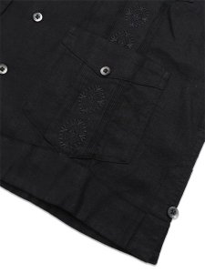 画像5: 【送料無料】SCHOTT LINEN GUAYABERA SHIRT BLACK (5)