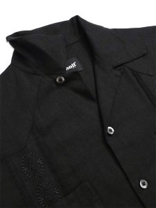 画像3: 【送料無料】SCHOTT LINEN GUAYABERA SHIRT BLACK (3)