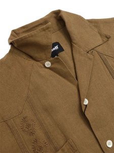 画像3: 【送料無料】SCHOTT LINEN GUAYABERA SHIRT KHAKI (3)