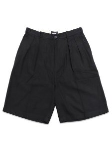 画像1: 【送料無料】SCHOTT LINEN SHORTS BLACK (1)