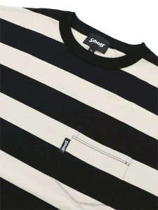 画像3: SCHOTT WIDE BORDER POCKET TEE BLACK (3)