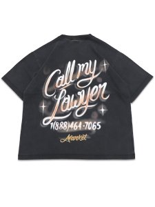画像1: MARKET AIRBRUSH CALL MY LAWYER TEE WASHED BLACK (1)