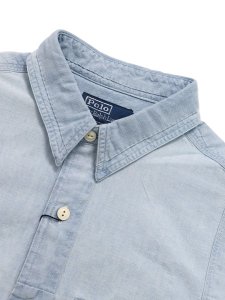 画像3: 【送料無料】POLO RALPH LAUREN REPAIR CHAMBRAY SHIRT MEDIUM INDIGO (3)