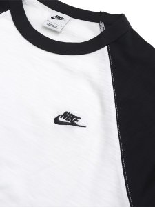 画像3: NIKE CLUB 3/4 RAGLAN TOP-BLACK/WHITE (3)