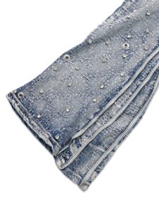 画像10: 【送料無料】GUAPI AQUA BLUE COFFIN ARC EMBELLISHED DENIM (10)