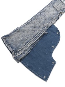 画像8: 【送料無料】GUAPI AQUA BLUE COFFIN ARC EMBELLISHED DENIM (8)