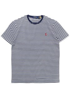 画像1: 【送料無料】POLO RALPH LAUREN CUSTOM SLIM STRIPED TEE NEWPORT NAVY/WHITE (1)