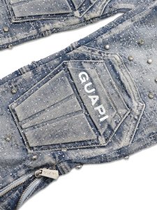 画像6: 【送料無料】GUAPI AQUA BLUE COFFIN ARC EMBELLISHED DENIM (6)
