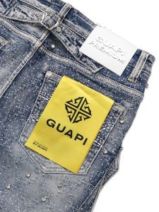 画像5: 【送料無料】GUAPI AQUA BLUE COFFIN ARC EMBELLISHED DENIM (5)