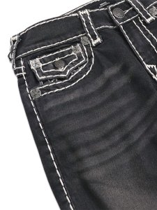 画像3: 【送料無料】TRUE RELIGION ROCCO SUPER T FLAP SKINNY 32" SMOG OVERDYE BLACK WASH (3)