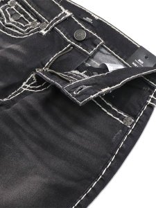 画像4: 【送料無料】TRUE RELIGION ROCCO SUPER T FLAP SKINNY 32" SMOG OVERDYE BLACK WASH (4)