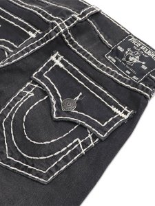 画像5: 【送料無料】TRUE RELIGION ROCCO SUPER T FLAP SKINNY 32" SMOG OVERDYE BLACK WASH (5)