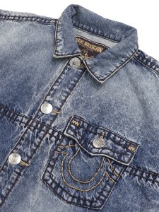 画像3: 【送料無料】TRUE RELIGION BOXY SUPER T CROPPED DENIM JACKET ELECTRIC GROVE MW (3)