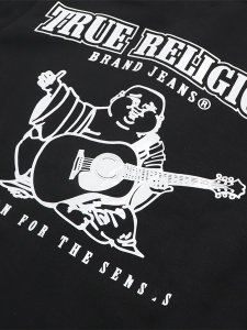 画像4: 【送料無料】TRUE RELIGION GLOSSY ARCHED LOGO ZIP HOODIE BLACK (4)