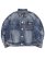 画像1: 【送料無料】TRUE RELIGION BOXY SUPER T CROPPED DENIM JACKET ELECTRIC GROVE MW (1)