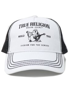画像2: 【送料無料】TRUE RELIGION BUDDHA TRUCKER HAT WHITE/BLACK (2)