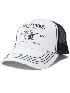 画像1: 【送料無料】TRUE RELIGION BUDDHA TRUCKER HAT WHITE/BLACK (1)