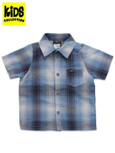 画像1: 【KIDS】CALTOP TODDLER FL PLAID S/S SHIRT SKY BLUE/GREY (1)