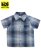 画像1: 【KIDS】CALTOP TODDLER FL PLAID S/S SHIRT SKY BLUE/GREY (1)
