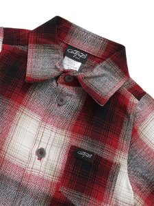 画像3: 【KIDS】CALTOP TODDLER FL PLAID S/S SHIRT RED/WHITE (3)