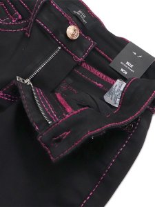 画像4: 【送料無料】TRUE RELIGION WMS BILLIE MID RISE LUREX BIG T STR BODY RINSE BK (4)