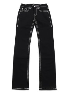 画像2: 【送料無料】TRUE RELIGION WMS BILLIE SUPER T MID RISE STRAIGHT BODY RINSE BLACK (2)