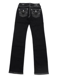 画像1: 【送料無料】TRUE RELIGION WMS BILLIE SUPER T MID RISE STRAIGHT BODY RINSE BLACK (1)