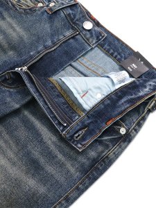 画像4: 【送料無料】TRUE RELIGION MIKEY FRAYED HEM FLAP BAGGY AF SHORT CHAINLINK DISTRESS DARK (4)