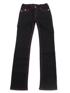 画像2: 【送料無料】TRUE RELIGION WMS BILLIE MID RISE LUREX BIG T STR BODY RINSE BK (2)