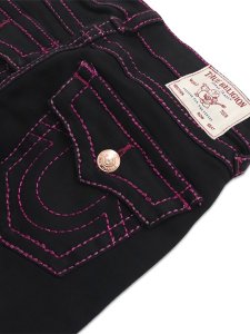 画像5: 【送料無料】TRUE RELIGION WMS BILLIE MID RISE LUREX BIG T STR BODY RINSE BK (5)