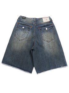 画像1: 【送料無料】TRUE RELIGION MIKEY FRAYED HEM FLAP BAGGY AF SHORT CHAINLINK DISTRESS DARK (1)